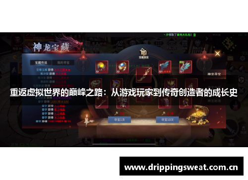重返虚拟世界的巅峰之路：从游戏玩家到传奇创造者的成长史